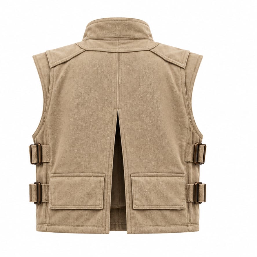 Tan Utility Vest Back